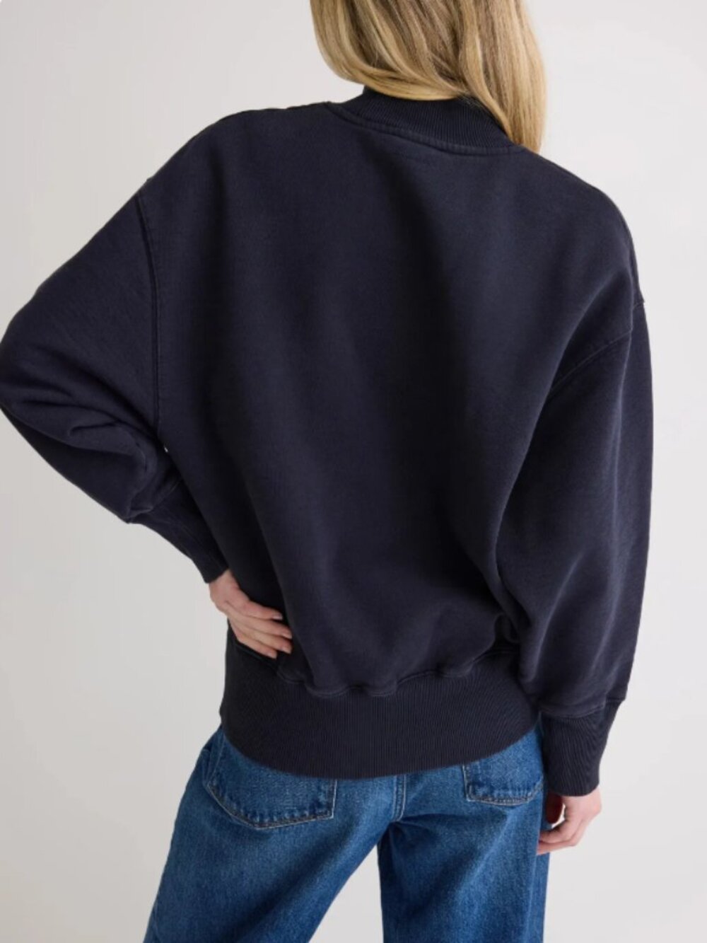 ANINE BING Navy Blue Bradie Sweatshirt XS - Picture 2 of 6